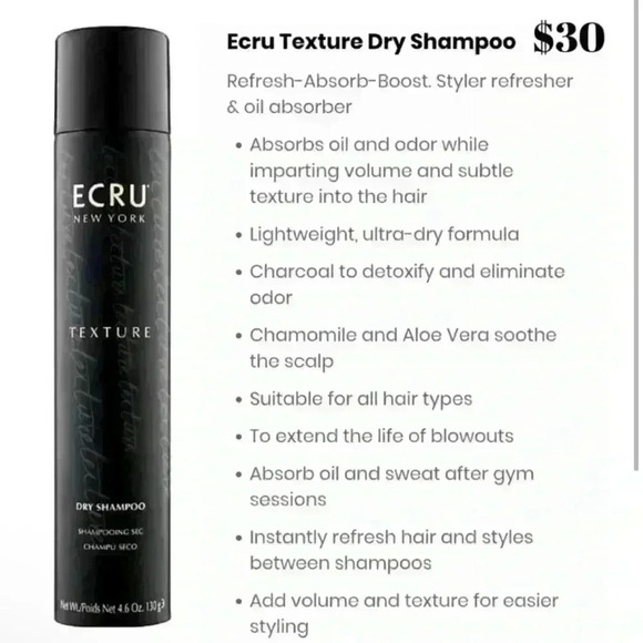 💈Ecru Texture Dry Shampoo ~ FULL SIZE ~ NEW! - Picture 3 of 6